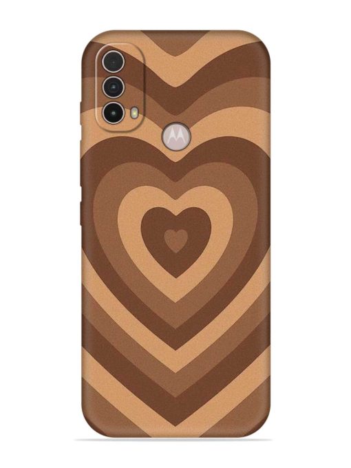 Brown Heart Embossed Soft Silicone Case for Motorola Moto E40