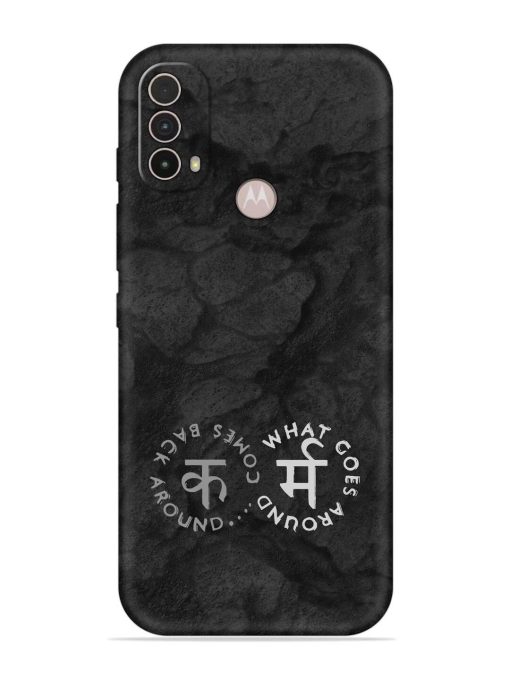 Karma Hindi Word Embossed Soft Silicone Case for Motorola Moto E40 Zapvi