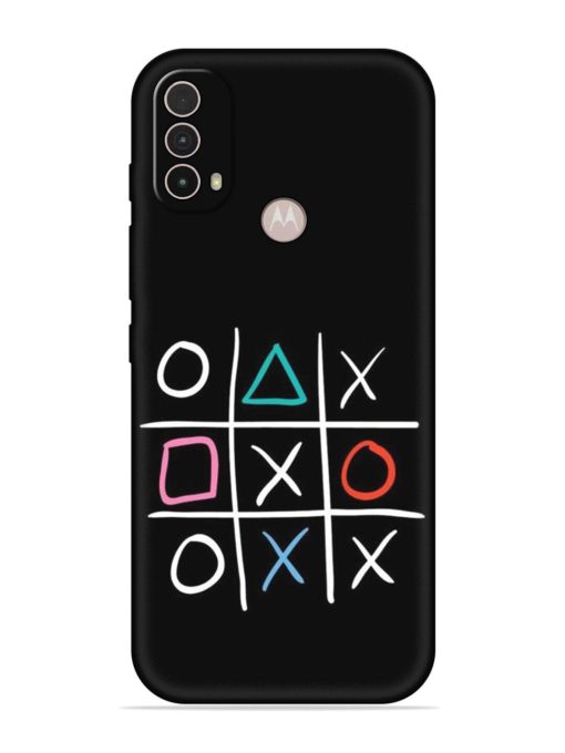 Super Neon Tic-Tac-Toe Embossed Soft Silicone Case for Motorola Moto E40 Zapvi