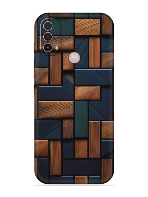 Wooden Background Cubes Embossed Soft Silicone Case for Motorola Moto E40 Zapvi