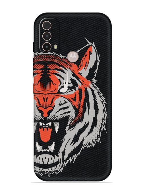 Tiger Aggression Embossed Soft Silicone Case for Motorola Moto E40 Zapvi