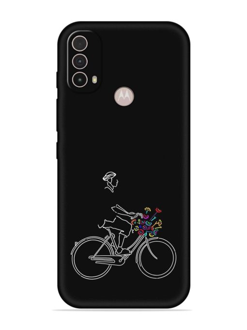 Minimalist Cycle Art Embossed Soft Silicone Case for Motorola Moto E40 Zapvi