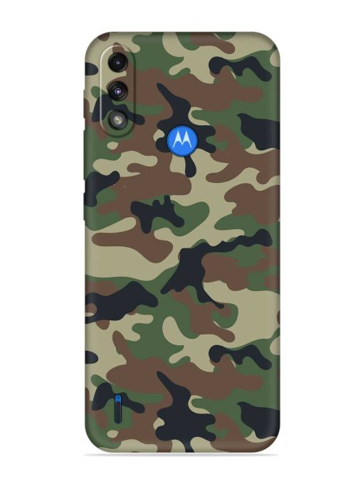 Army Military Camouflage Dark Green Embossed Soft Silicone Case for Motorola Moto E7 Power Zapvi