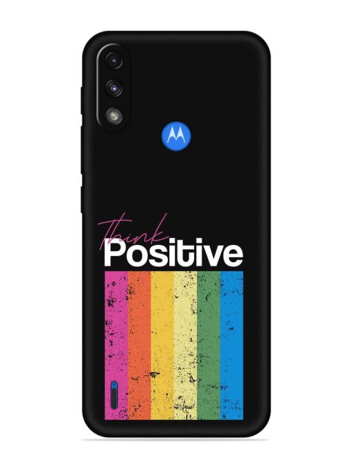 Think Positive Typography Embossed Soft Silicone Case for Motorola Moto E7 Power Zapvi