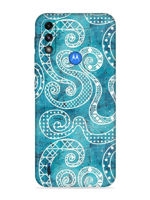 Vintage Curved Seamless Embossed Soft Silicone Case for Motorola Moto E7 Power Zapvi