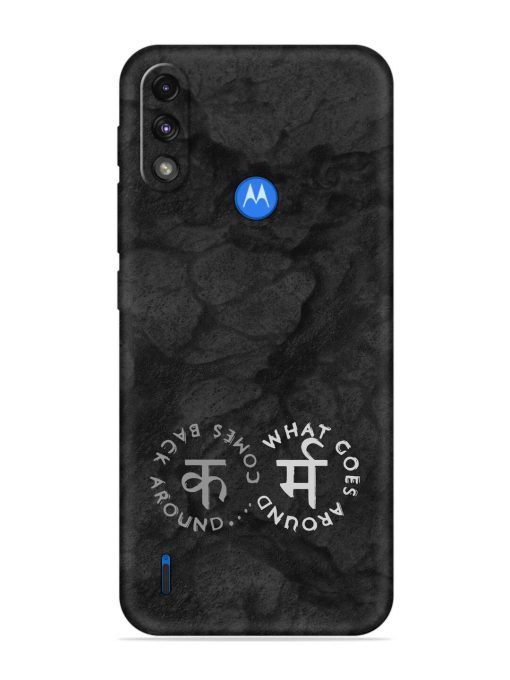 Karma Hindi Word Embossed Soft Silicone Case for Motorola Moto E7 Power Zapvi