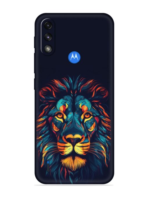 Colorful Lion Embossed Soft Silicone Case for Motorola Moto E7 Power Zapvi