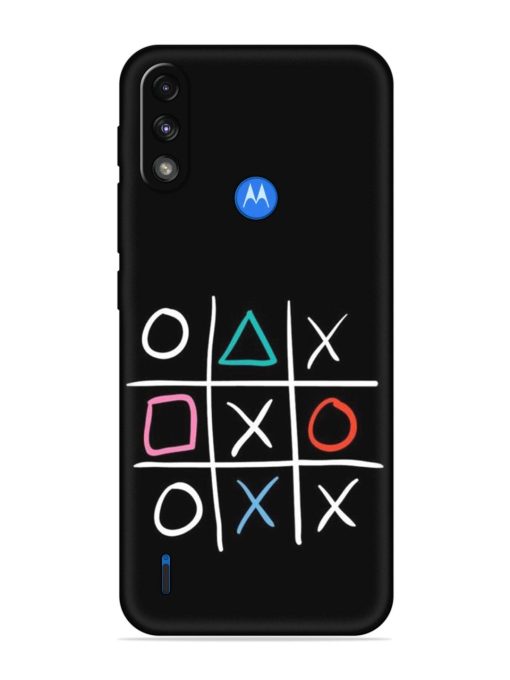 Super Neon Tic-Tac-Toe Embossed Soft Silicone Case for Motorola Moto E7 Power