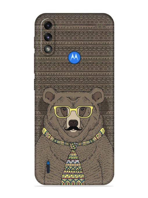 Grizzly Bear Embossed Soft Silicone Case for Motorola Moto E7 Power