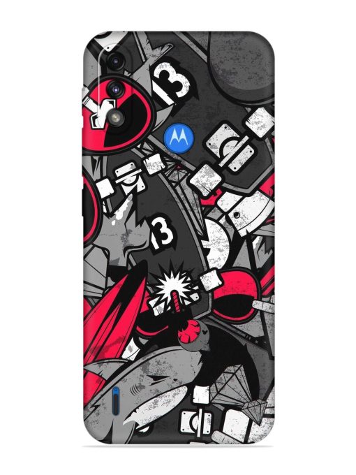 Fictional Doodle Embossed Soft Silicone Case for Motorola Moto E7 Power Zapvi