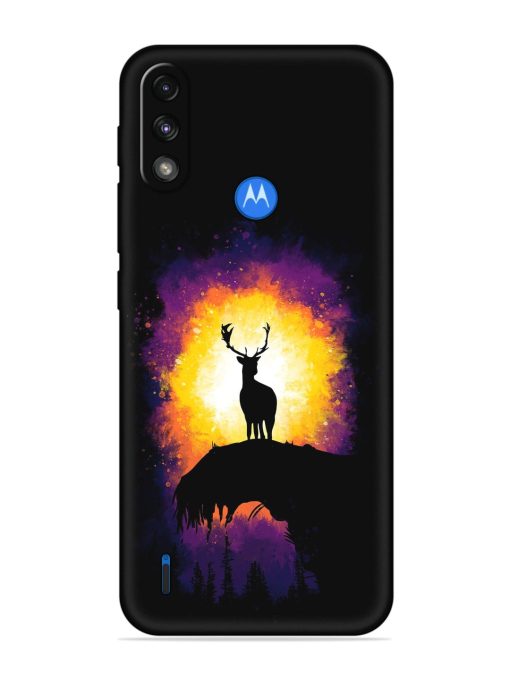 Elk Animal Art Embossed Soft Silicone Case for Motorola Moto E7 Power Zapvi