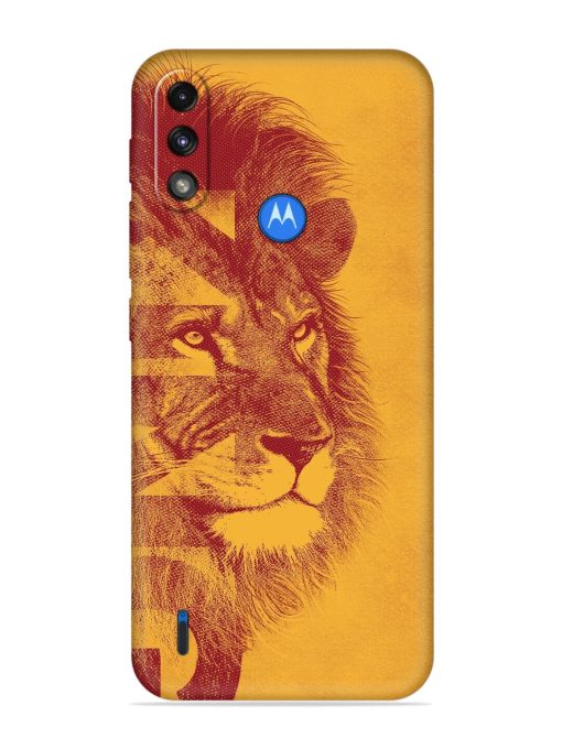 Gold Lion Crown Art Embossed Soft Silicone Case for Motorola Moto E7 Power Zapvi