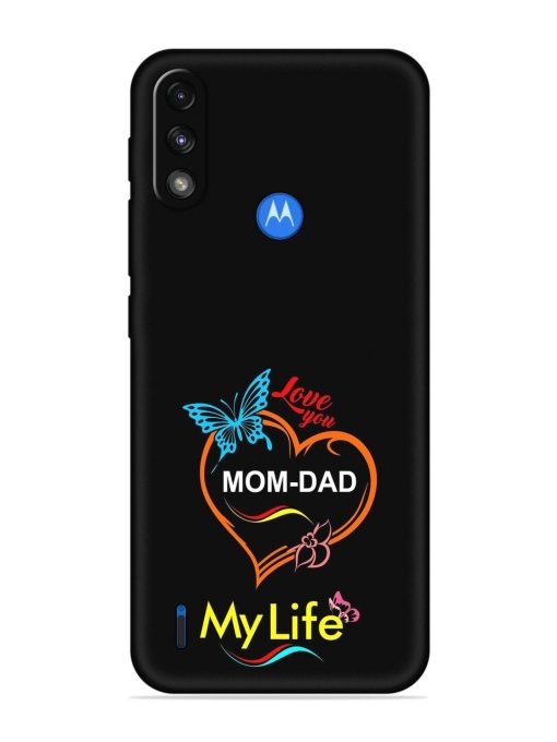 Love You Mom Dad Embossed Soft Silicone Case for Motorola Moto E7 Power