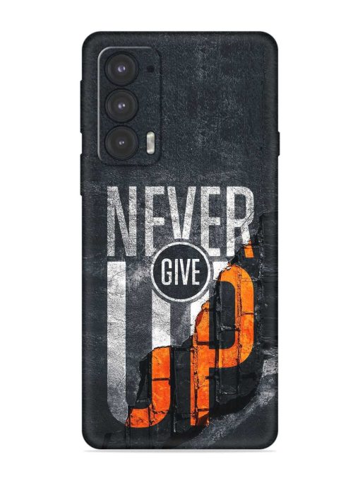 Never Give Up Embossed Soft Silicone Case for Motorola Moto Edge 20 Zapvi