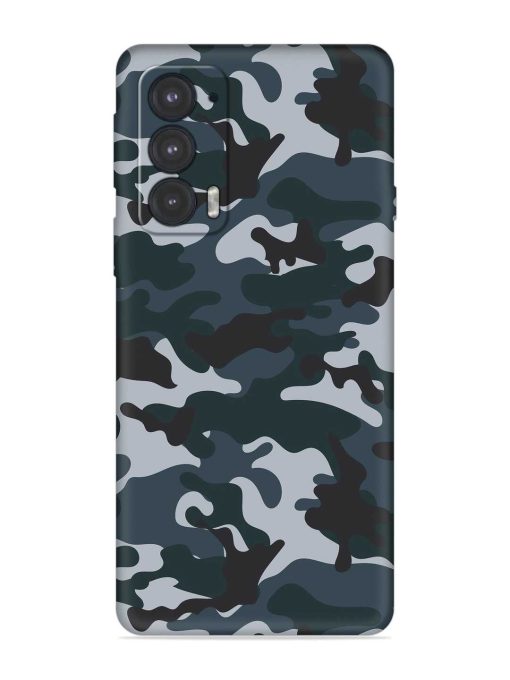 Dark Blue Army Military Art Embossed Soft Silicone Case for Motorola Moto Edge 20 Zapvi