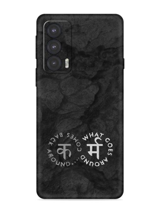 Karma Hindi Word Embossed Soft Silicone Case for Motorola Moto Edge 20