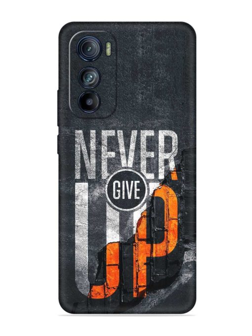 Never Give Up Embossed Soft Silicone Case for Motorola Moto Edge 30 Zapvi