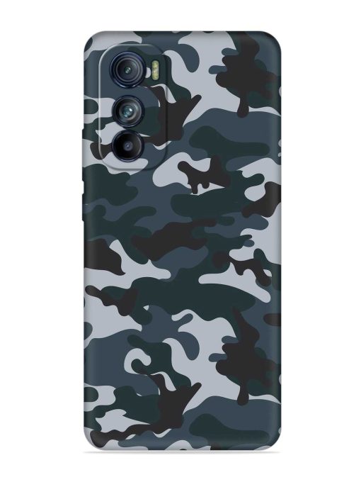 Dark Blue Army Military Art Embossed Soft Silicone Case for Motorola Moto Edge 30 Zapvi