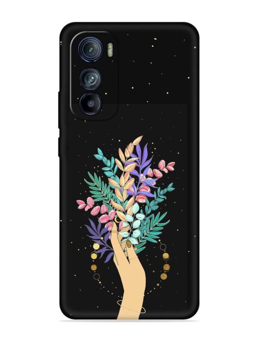 Flower On Hand Embossed Soft Silicone Case for Motorola Moto Edge 30 Zapvi