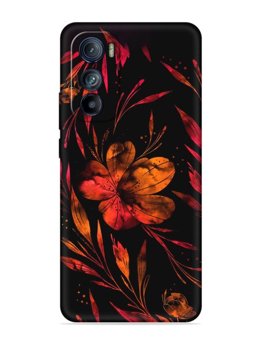 Red Flower Painting Embossed Soft Silicone Case for Motorola Moto Edge 30 Zapvi