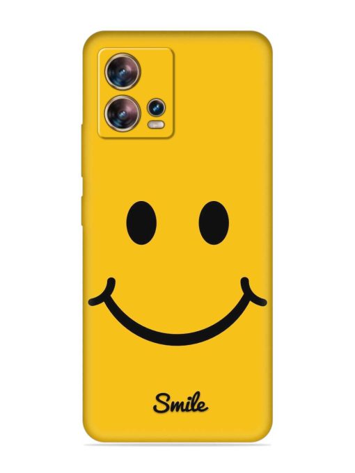 Yellow Smiley Embossed Soft Silicone Case for Motorola Moto Edge 30 Fusion Zapvi