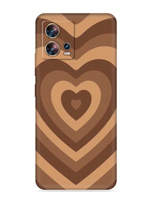 Brown Heart Embossed Soft Silicone Case for Motorola Moto Edge 30 Fusion