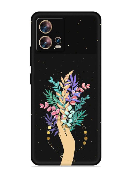 Flower On Hand Embossed Soft Silicone Case for Motorola Moto Edge 30 Fusion Zapvi