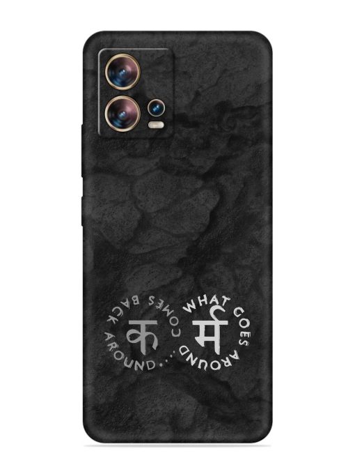 Karma Hindi Word Embossed Soft Silicone Case for Motorola Moto Edge 30 Fusion Zapvi