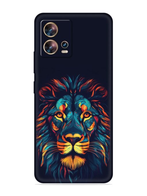 Colorful Lion Embossed Soft Silicone Case for Motorola Moto Edge 30 Fusion Zapvi