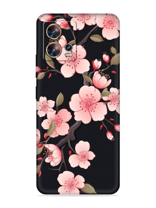 Cherry Blossom Embossed Soft Silicone Case for Motorola Moto Edge 30 Fusion