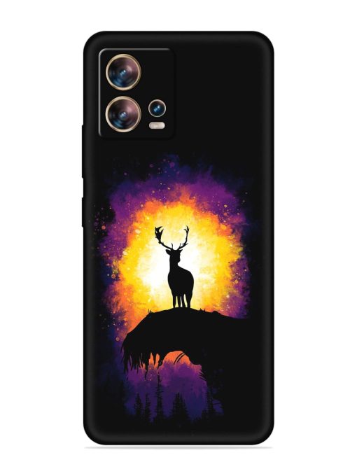 Elk Animal Art Embossed Soft Silicone Case for Motorola Moto Edge 30 Fusion Zapvi