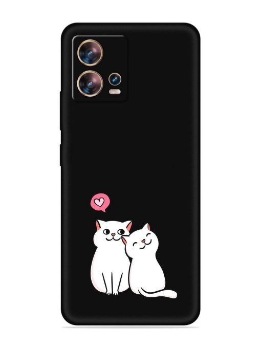 Cute Loving Cats Embossed Soft Silicone Case for Motorola Moto Edge 30 Fusion