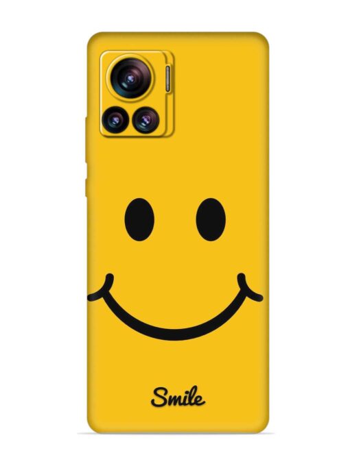 Yellow Smiley Embossed Soft Silicone Case for Motorola Moto Edge 30 Ultra Zapvi