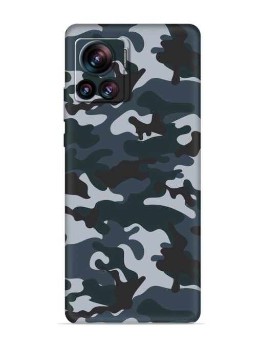 Dark Blue Army Military Art Embossed Soft Silicone Case for Motorola Moto Edge 30 Ultra Zapvi