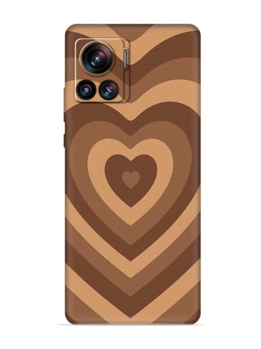 Brown Heart Embossed Soft Silicone Case for Motorola Moto Edge 30 Ultra Zapvi