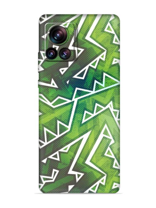 Green Graffiti Seamless Embossed Soft Silicone Case for Motorola Moto Edge 30 Ultra Zapvi