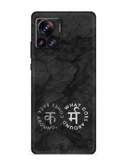 Karma Hindi Word Embossed Soft Silicone Case for Motorola Moto Edge 30 Ultra Zapvi