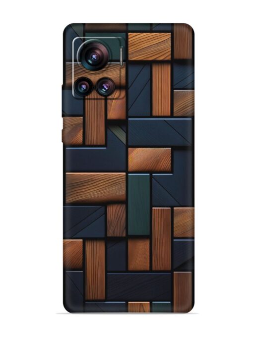 Wooden Background Cubes Embossed Soft Silicone Case for Motorola Moto Edge 30 Ultra