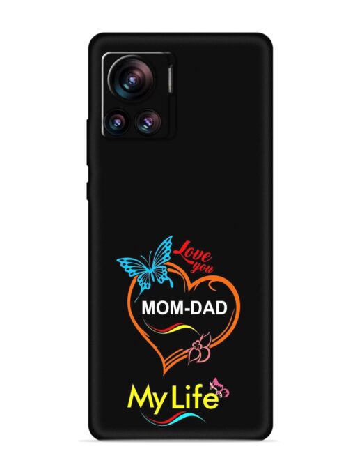 Love You Mom Dad Embossed Soft Silicone Case for Motorola Moto Edge 30 Ultra