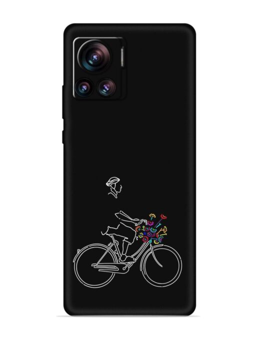 Minimalist Cycle Art Embossed Soft Silicone Case for Motorola Moto Edge 30 Ultra