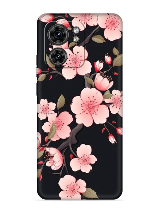 Cherry Blossom Embossed Soft Silicone Case for Motorola Moto Edge 40