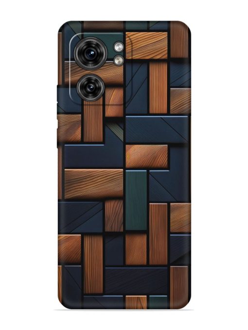 Wooden Background Cubes Embossed Soft Silicone Case for Motorola Moto Edge 40