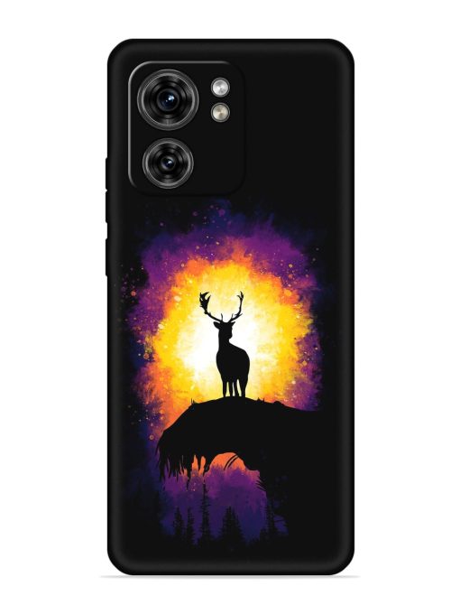 Elk Animal Art Embossed Soft Silicone Case for Motorola Moto Edge 40