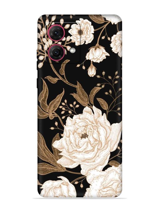 Peonies Roses Floral Embossed Soft Silicone Case for Motorola Moto Edge 40 Neo Zapvi