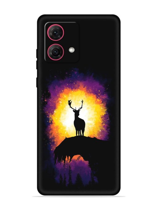 Elk Animal Art Embossed Soft Silicone Case for Motorola Moto Edge 40 Neo Zapvi