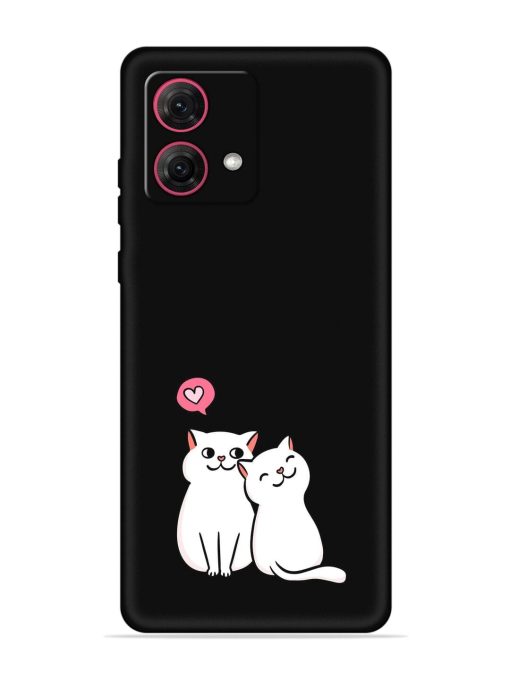 Cute Loving Cats Embossed Soft Silicone Case for Motorola Moto Edge 40 Neo Zapvi