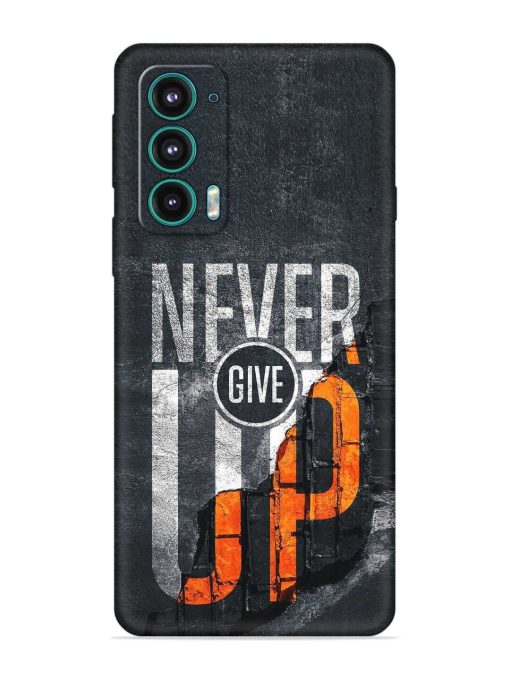 Never Give Up Embossed Soft Silicone Case for Motorola Moto Edge 5 Zapvi