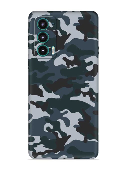 Dark Blue Army Military Art Embossed Soft Silicone Case for Motorola Moto Edge 5 Zapvi