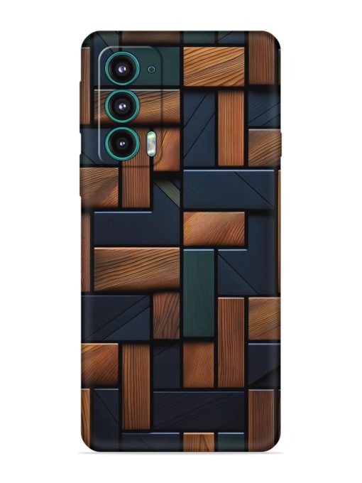 Wooden Background Cubes Embossed Soft Silicone Case for Motorola Moto Edge 5 Zapvi