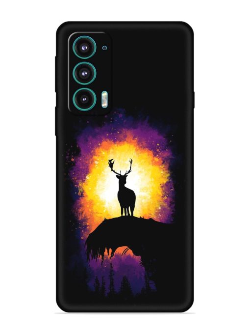 Elk Animal Art Embossed Soft Silicone Case for Motorola Moto Edge 5 Zapvi